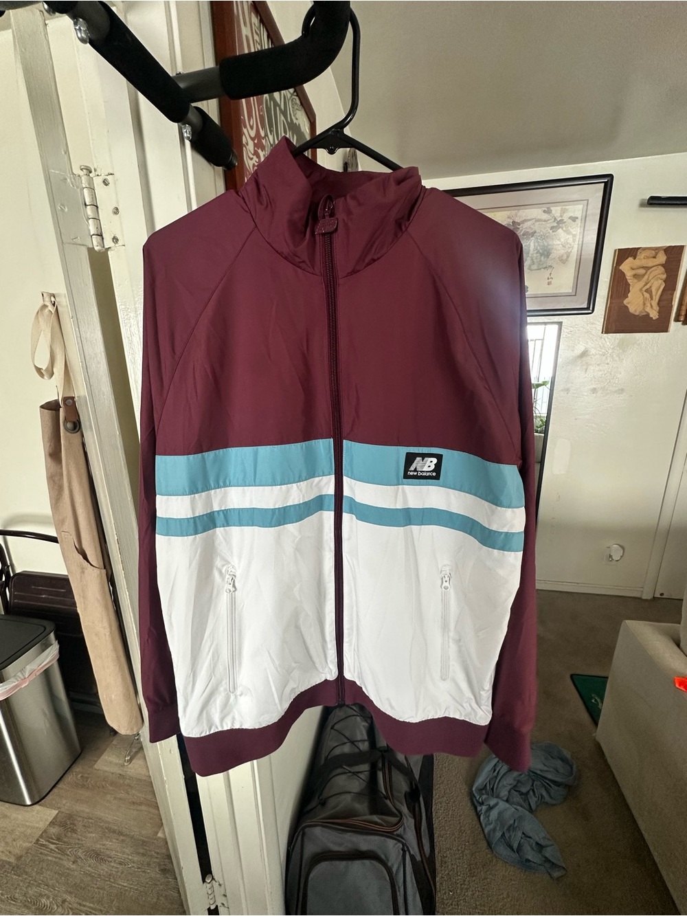 New Balance Burgundy, Teal & White Colorblock Jacket